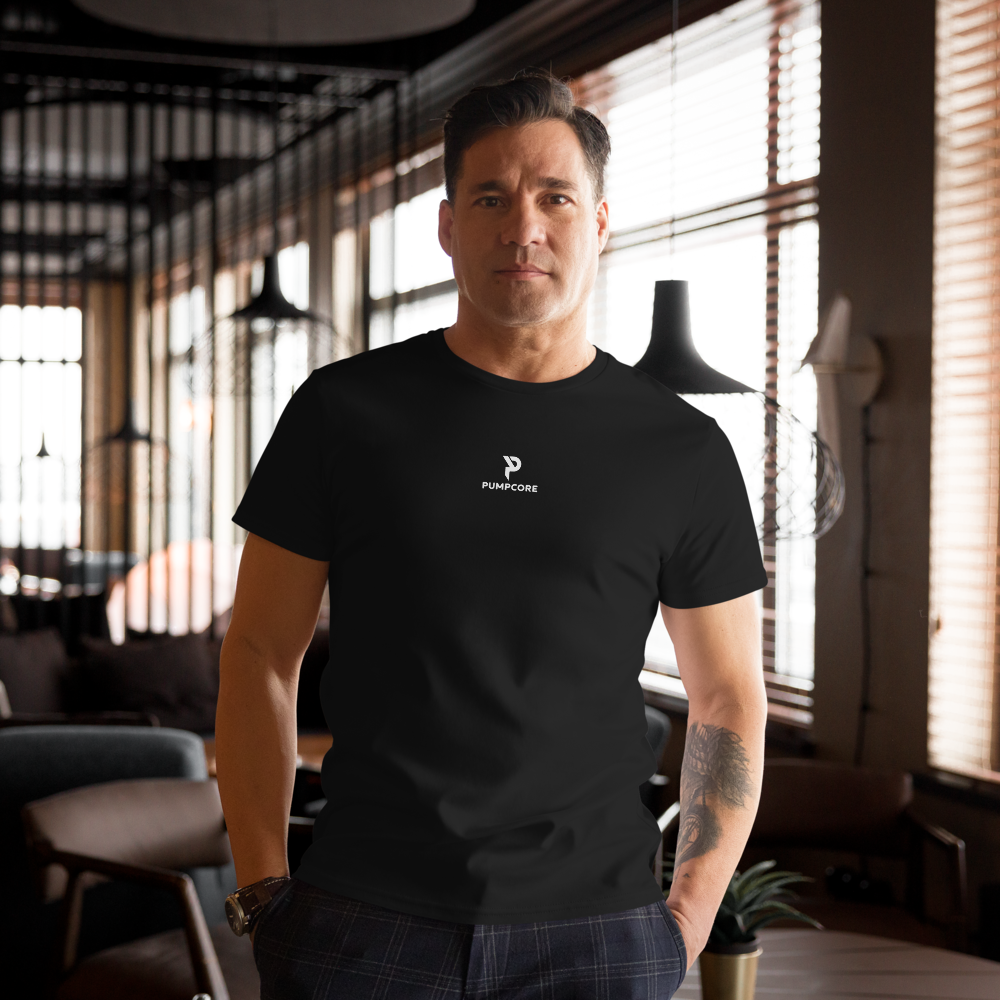 Pumpcore CoreLine™ Premium Cotton Tee – Black | White Logo