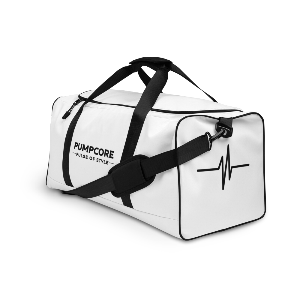 PUMPCORE CoreBag – White Minimalist Duffle Bag (Premium Edition)