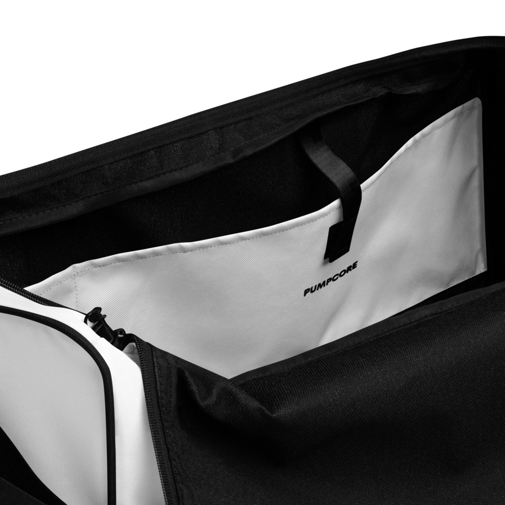 PUMPCORE CoreBag – White Minimalist Duffle Bag (Premium Edition)