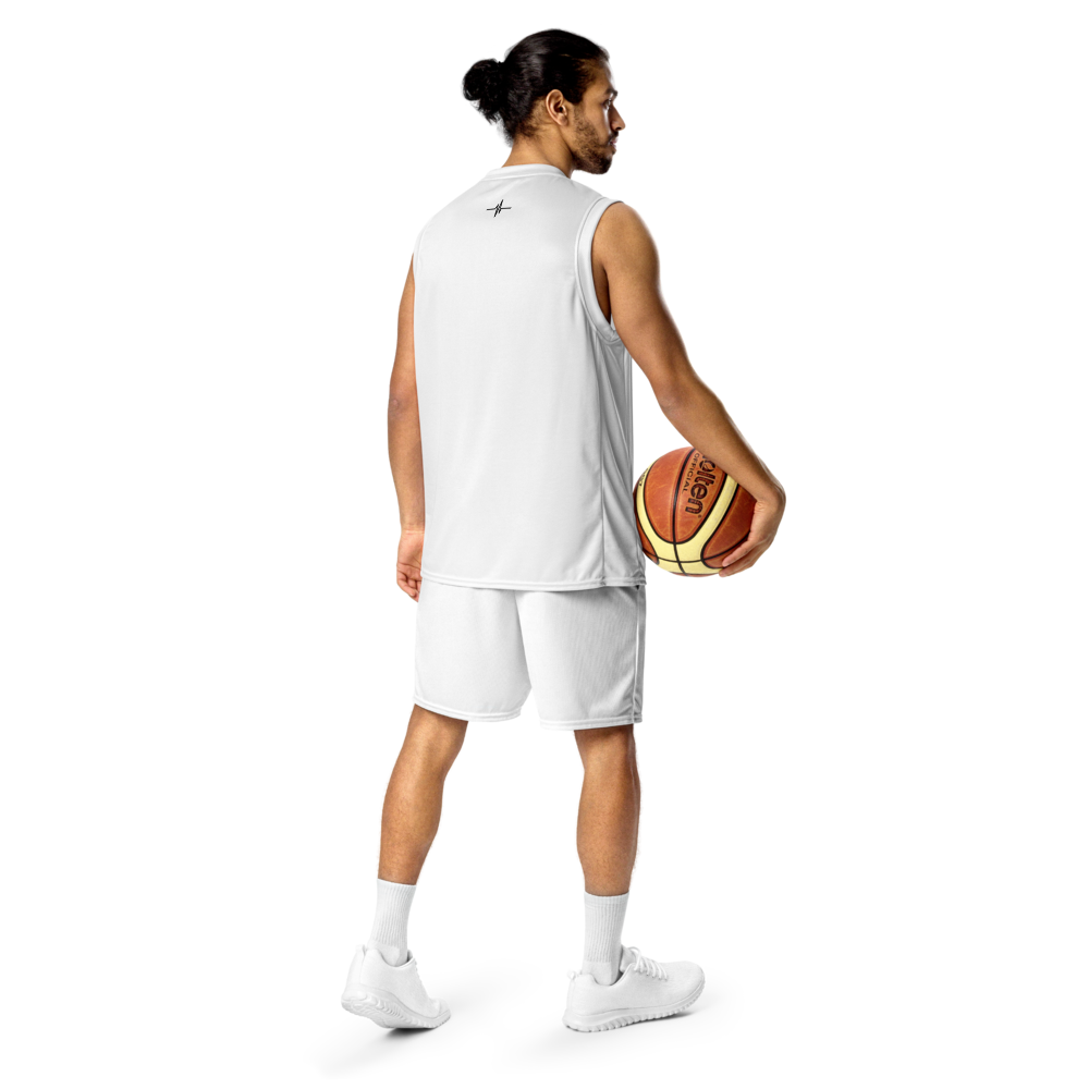Pumpcore ProFit™ Recycled Basketball Jersey — White | Black Logo