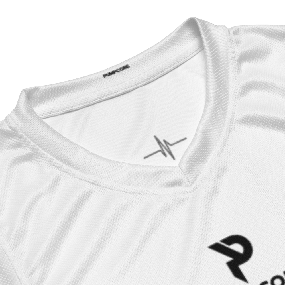 Pumpcore ProFit™ Recycled Basketball Jersey — White | Black Logo