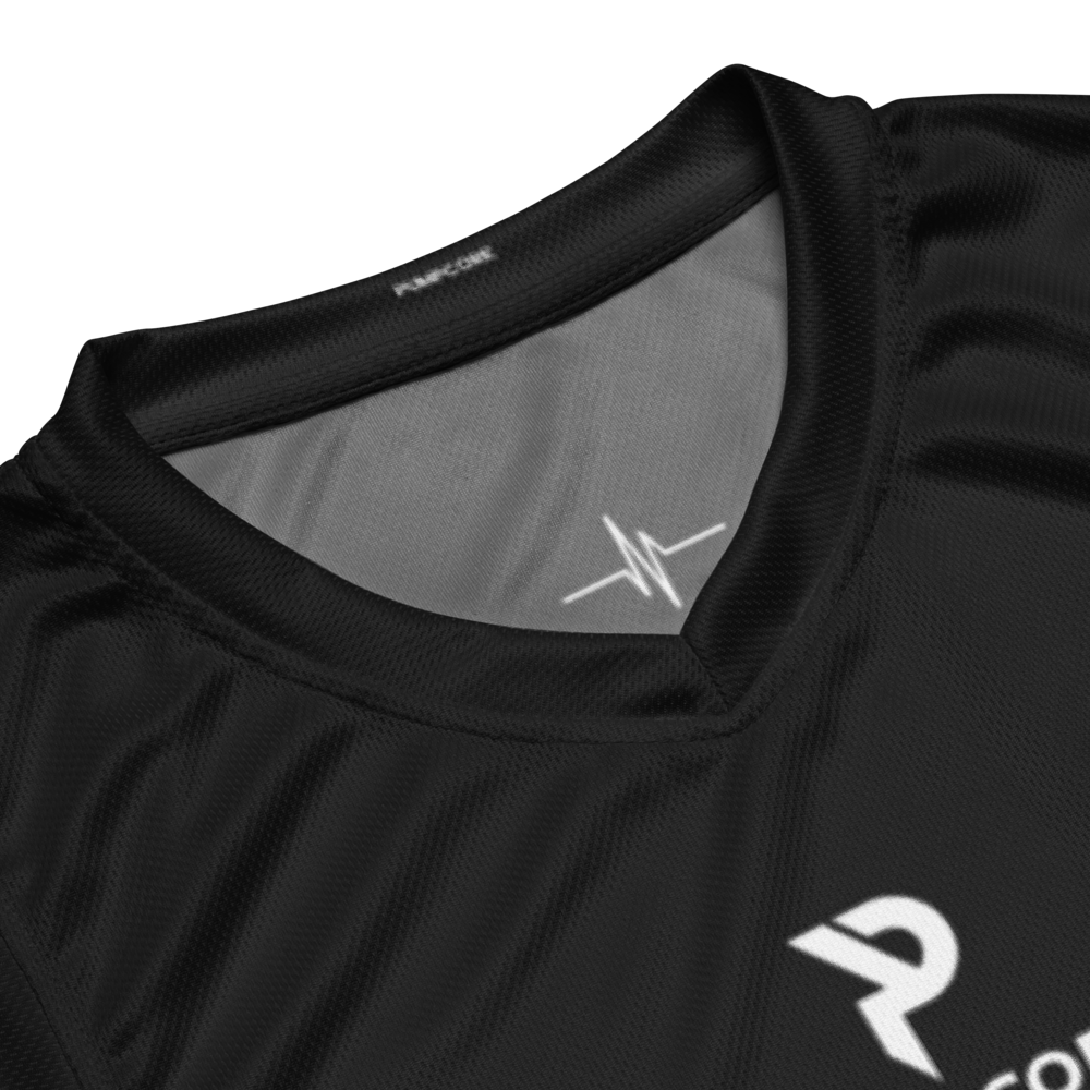 Pumpcore ProFit™ Recycled Basketball Jersey — Bold Black | White Logo