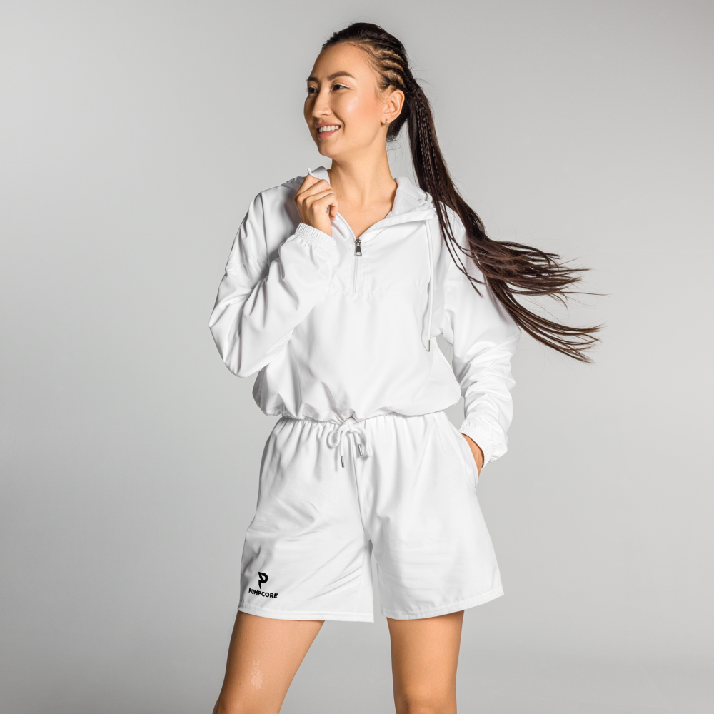 Pumpcore ProFit™ Athletic Long Shorts – Pure White | Black Monogram