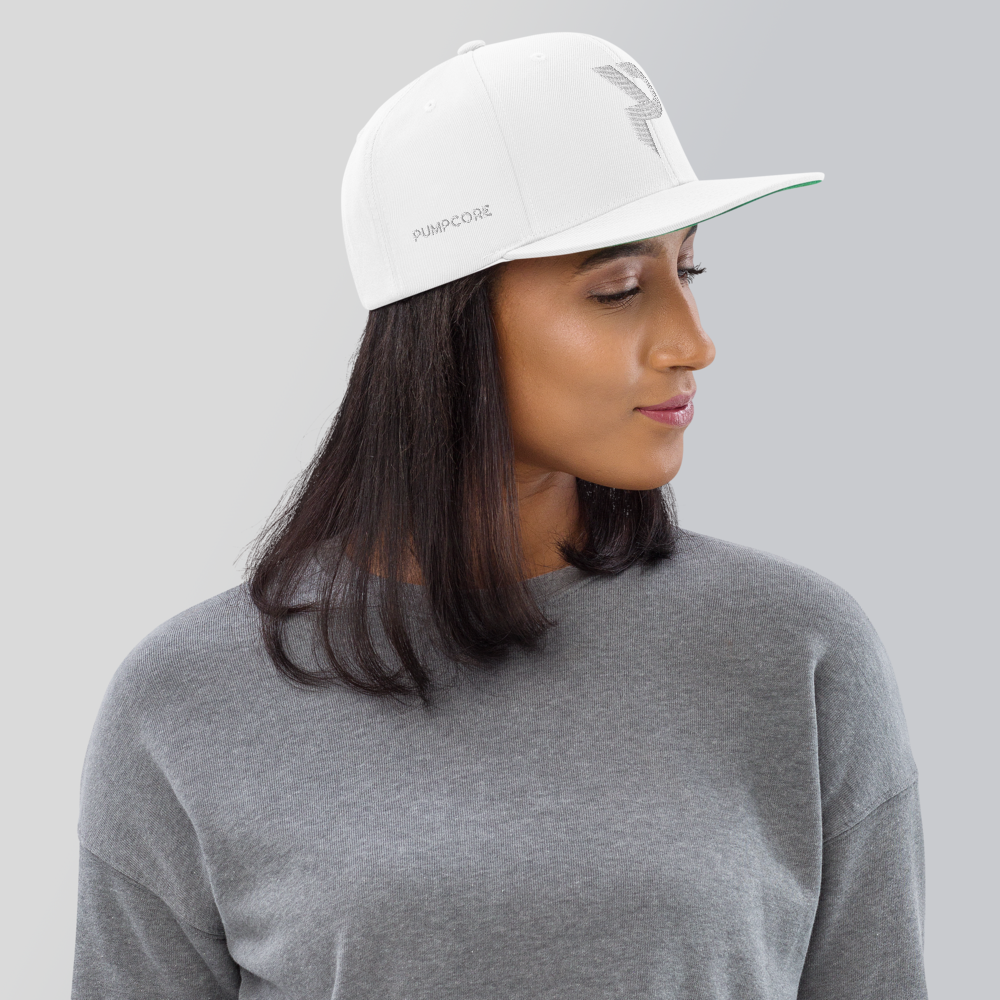 Pumpcore Classic Snapback Hat - White Monogram