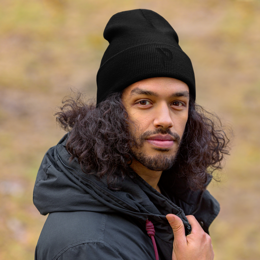 Pumpcore CoreCap™ Cuffed Beanie — Black Monogram Edition
