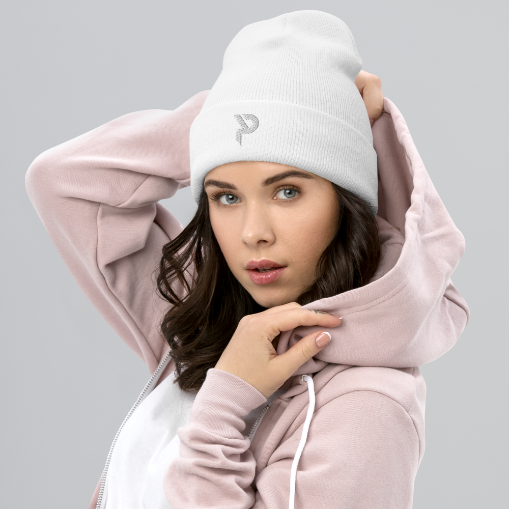 Pumpcore CoreCap™ Cuffed Beanie — White Monogram Edition