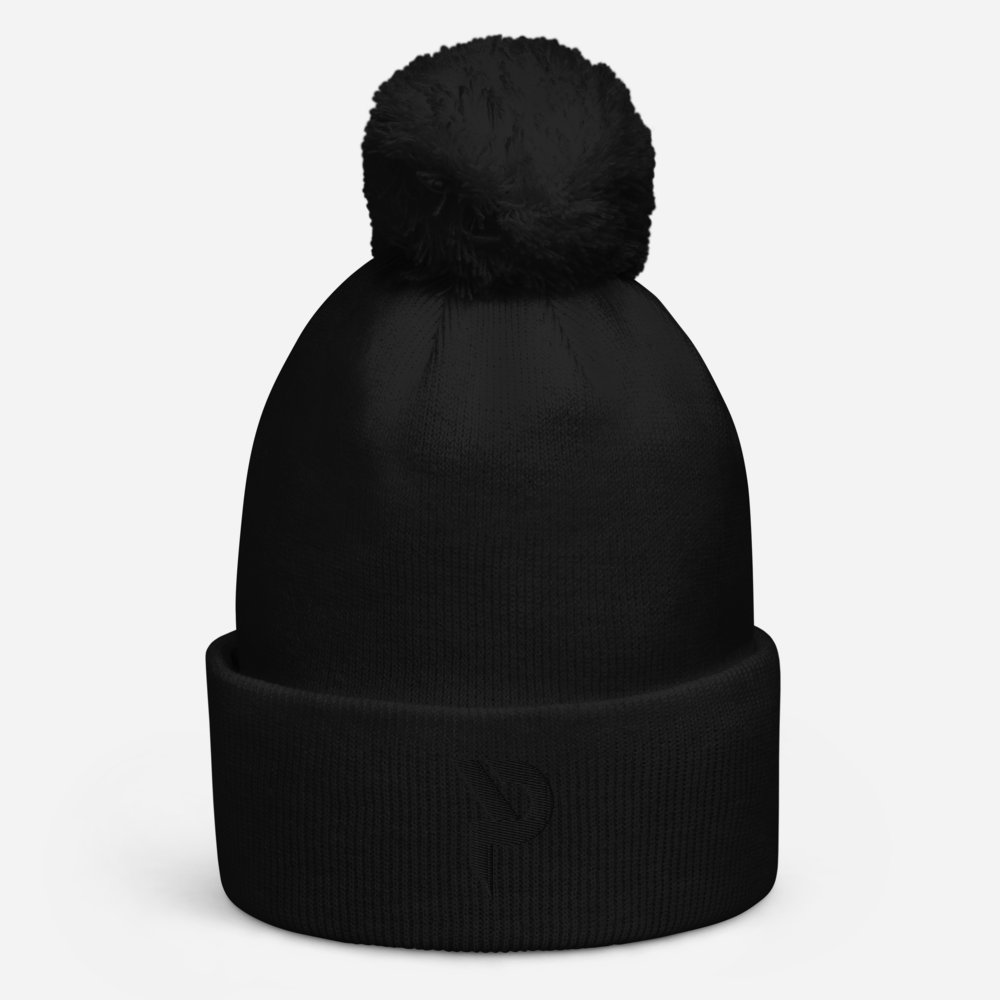 Pumpcore CoreCap™ Pom-Pom Beanie — Black Monogram Edition