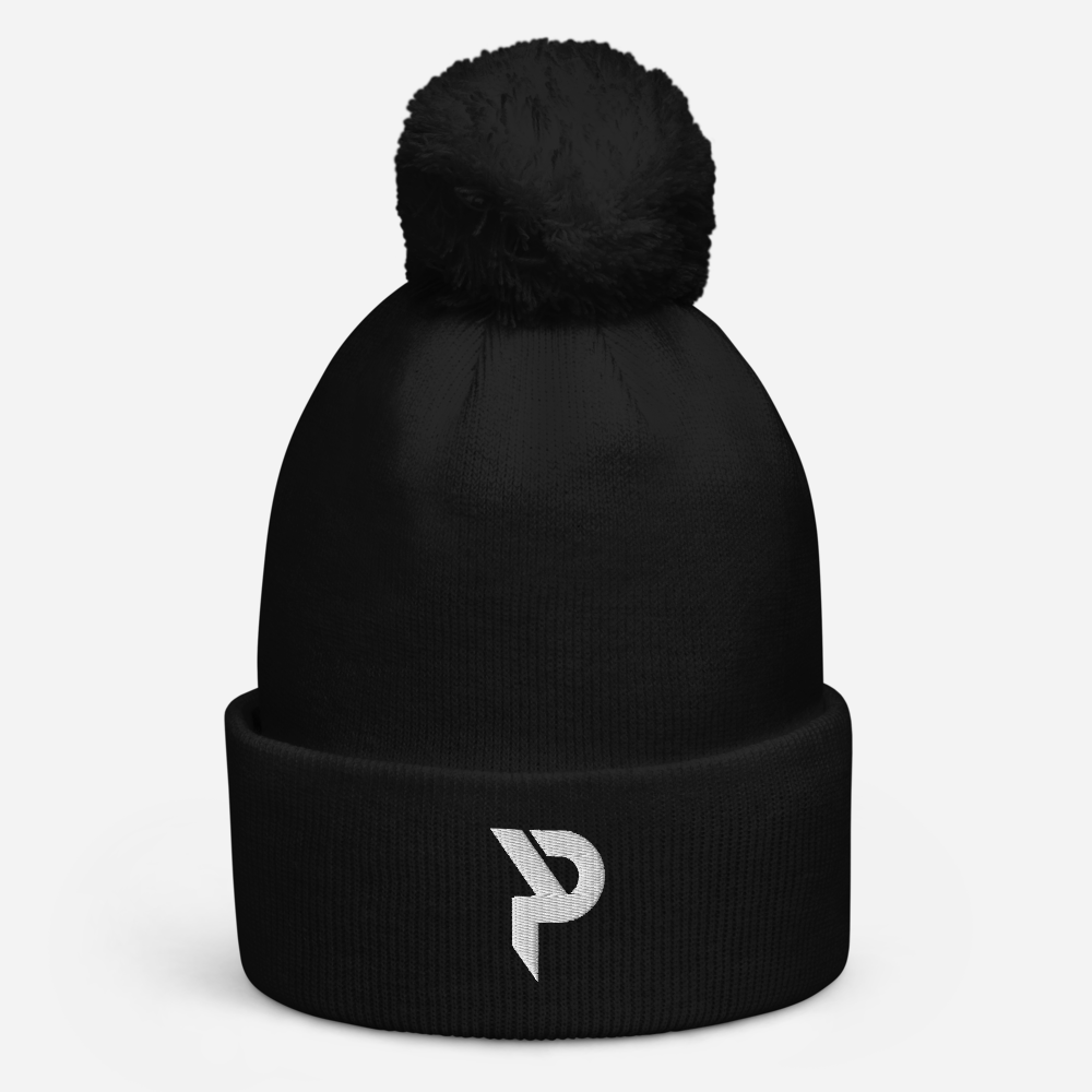 Pumpcore CoreCap™ Pom-Pom Beanie — White Monogram Edition
