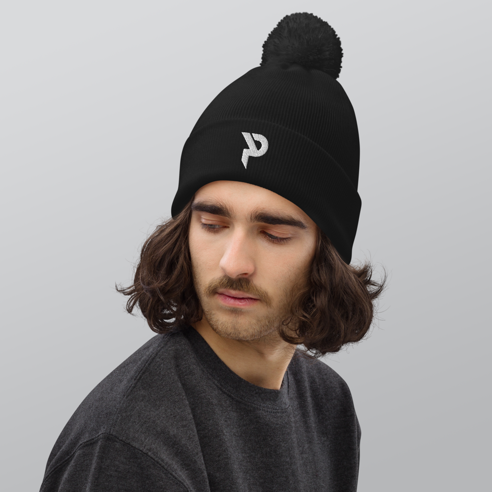 Pumpcore CoreCap™ Pom-Pom Beanie — White Monogram Edition