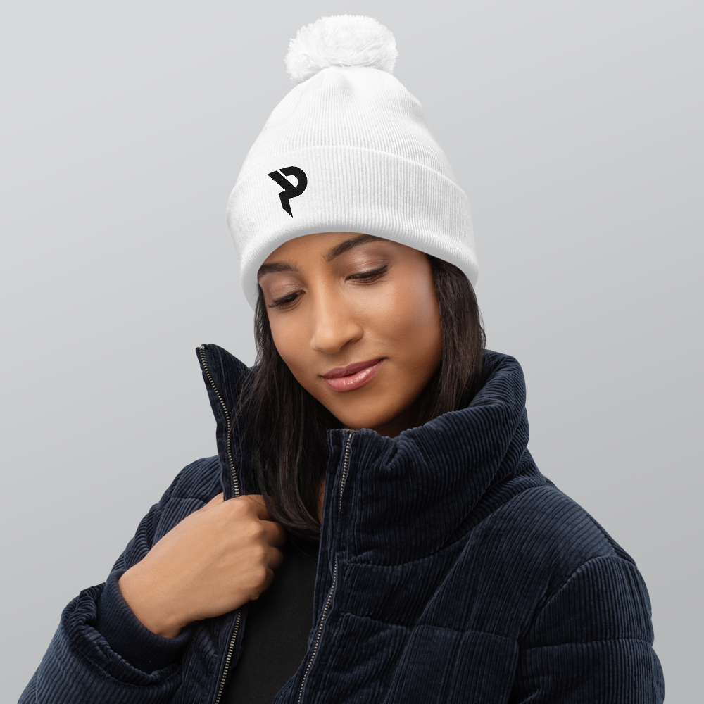Pumpcore CoreCap™ Pom-Pom Beanie — Black Monogram Edition
